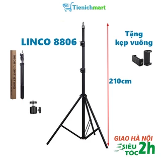 Chân đèn chụp ảnh LINCO 8806 livestream, tripod đa năng cao 2m tặng kèm kẹp điện thoại