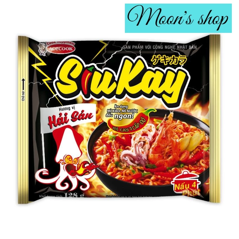 [COMBO 5 GÓI] Mì Siu Kay Vị Hải Sản / Vị Bò Acecook 128G