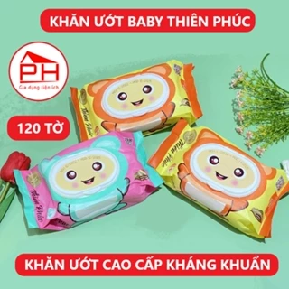 (Bán sỉ) Khăn ướt Thiên Phúc (Bịch 120 cái) khăn giấy Baby cho bé tiện dụng - Gia dụng Phước Hòa