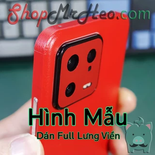 Dán Skin Mặt Sau Lưng Full Viền Xiaomi 13 - Mi 13 (Carbon, Hình Hộp, Nhám, Vân Da, Nhôm Xước)