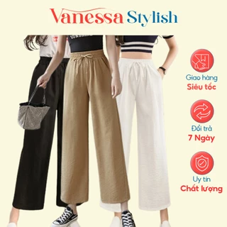 Quần nữ ống suông form rộng bigsize Vanessa Stylish chất liệu đũi tơ mềm nhẹ thoáng mát QNH.58