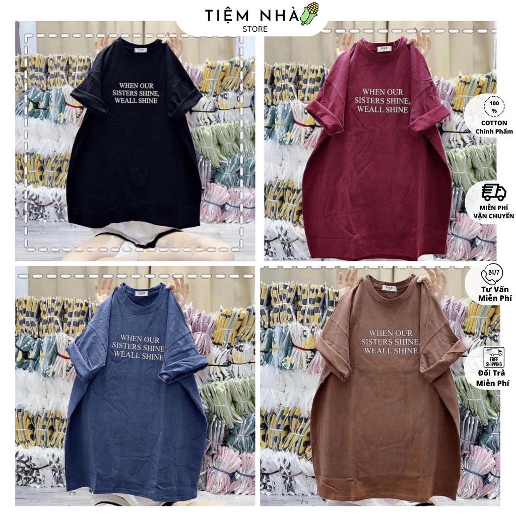 Áo Thun 3158 Cotton Khô Form Rộng Nam Nữ Unisex In Chữ WHENOUR