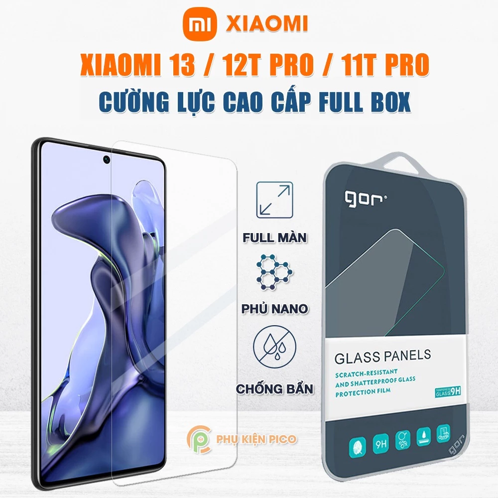 Kính cường lực Xiaomi 13 / Xiaomi 14 / Xiaomi 2T full màn hình chính hãng Gor - Dán màn hình Xiaomi 13 / 13T Pro