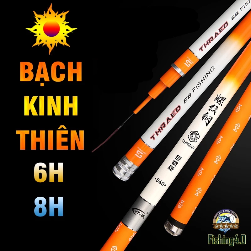 Cần câu tay Bạch Kinh Thiên 6H 8H - Cần câu đài tặng kèm đọt phụ - Chính hãng ZTYL - BB24