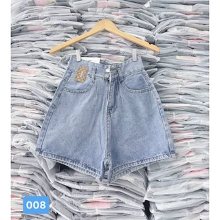 Quần short jean nữ OBOKFASHION, rách lưng cao co giãn màu xanh cao cấp phong cách dễ phối đồ QSJN08