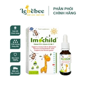 Vitamin D3 & Vitamin K2 Imochild (D3+K2+DHA) cho bé từ 1 tuổi