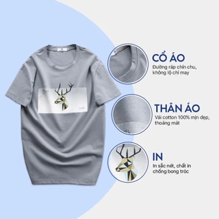 ÁO THUN NAM CỔ TRÒN - Pack Hươu