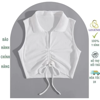 Áo croptop, áo ba lỗ dáng croptop, áo thiết kế dây rút chất liệu zip cotton ôm body phong cách trẻ trung và năng động