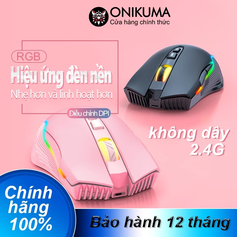ONIKUMA CW905 Chuột chơi game không dây RGB kết nối không dây 2.4GHz Có thể chuyển đổi DPI 5 tốc độ