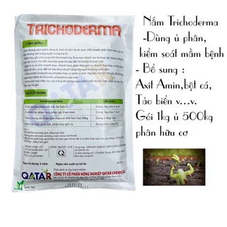 Men vi sinh Trichoderma Vic One Qatar  , Nấm Đối Kháng Chuyên Dùng Ủ Phân Kiểm Soát Mầm Bệnh- Gói 1kg