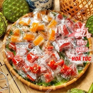 Kẹo Viên Sấy Dẻo Mix 3 Vị (Dâu Tây/ Thanh Long/ Mít) Lon 400Gram