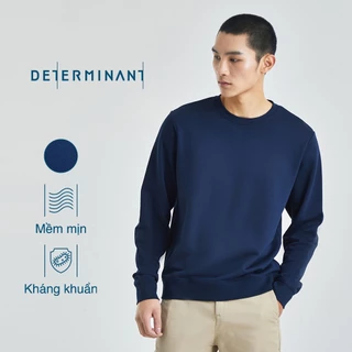 Áo Sweatshirt nam đa năng DETERMINANT cổ tròn - kháng khuẩn - ngăn mùi - vải da cá - form unisex - màu xanh đậm