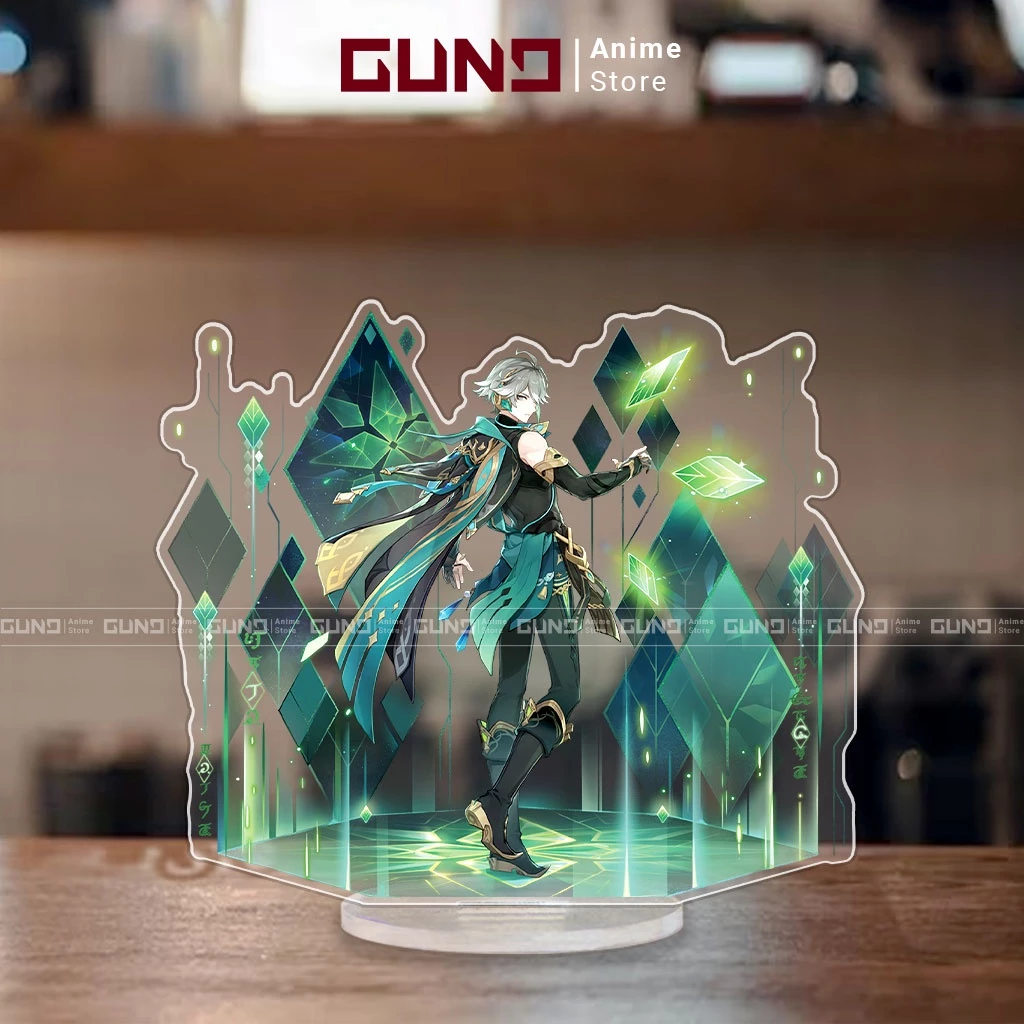 Mô hình Standee Genshin Impact nhân vật Alhaitham Mica Acrylic Anime 15cm trang trí decor bàn học bàn làm việc