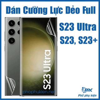 Bộ dán cường lực dẻo Samsung S23 Ultra, S23, S23 Plus full màn hình, mặt lưng cao cấp dán lên đẹp như chưa dán