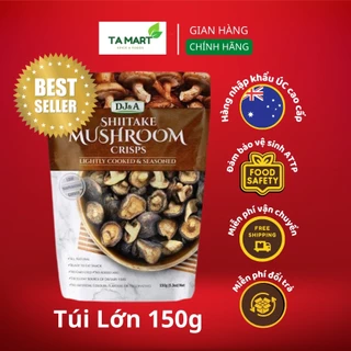 Nấm hương sấy giòn DJ&A túi 150gr - Thuần Chay, Ăn Kiêng, KETO - DJ&A skitake mushroom crisps