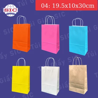 Túi giấy Kraft Nhật Bản in màu đựng quà tặng mã 04: 19.5x10x30cm có quai