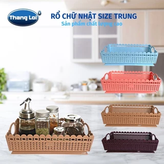 Rổ Nhựa Chữ Nhật Size Trung 24 x 15 x 7cm