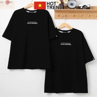 Áo thun tay lỡ THE AN UNOFFCALL chữ ngực HOTTREND - Áo phông nam nữ unisex freesize form rộng 65kg chất cotton