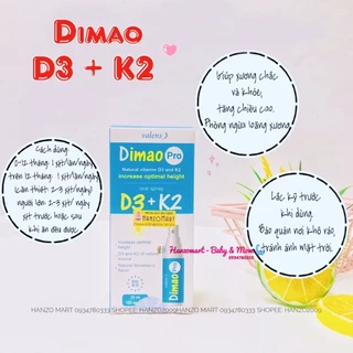 D3 K2 dạng xịt hỗ trợ tăng chiều cao Valens Dimao Pro Spray D3K2 25ml