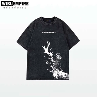 WIBU EMPIRE | Áo Thun Wash Form Rộng Asta Demon Form | Anime Black Clover - Áo Phông Wash Unisex