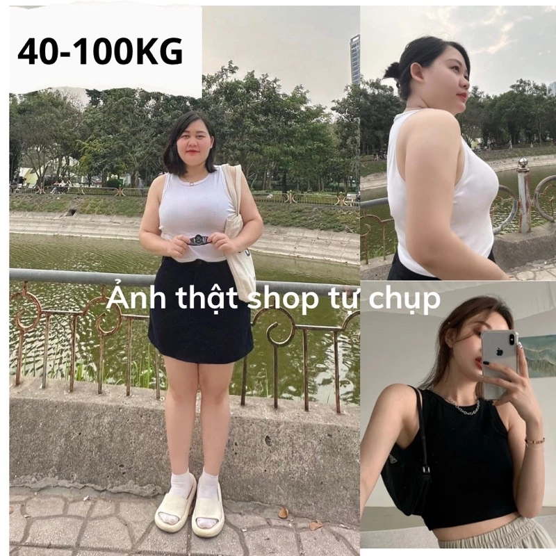 Áo ba lỗ khoét nách bigsize nữ cotton,Áo tanktop 100kg,crop top,năng động