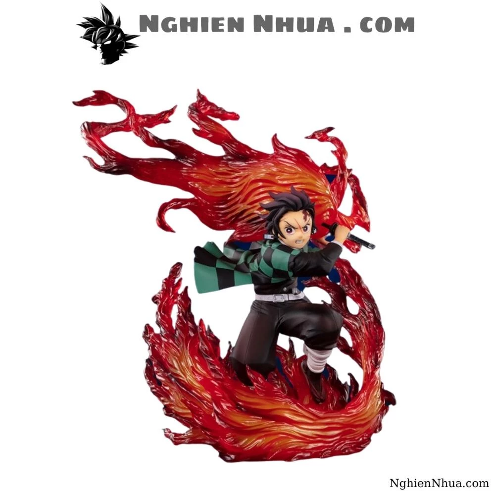 Mô hình Kimetsu No Yaiba figure Demon Slayer Kamado Tanjirou cao 22 cm trạng thái chiến đấu - figure thanh gươm diệt quỷ