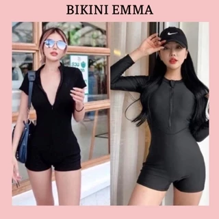 Bodysuit Đồ Bơi Nữ 1 Mảnh EMMA Quần Đùi Kéo Khoá Đi Biển