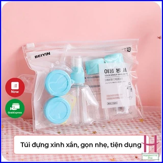 Bộ chiết mỹ phẩm mini 7 món, bộ chiết mỹ phẩm du lịch nhỏ gọn tiện lợi { H }