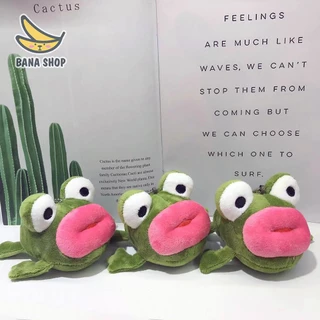 Móc khoá gấu bông ếch xanh Pepe sad frog môi tều siêu bựa