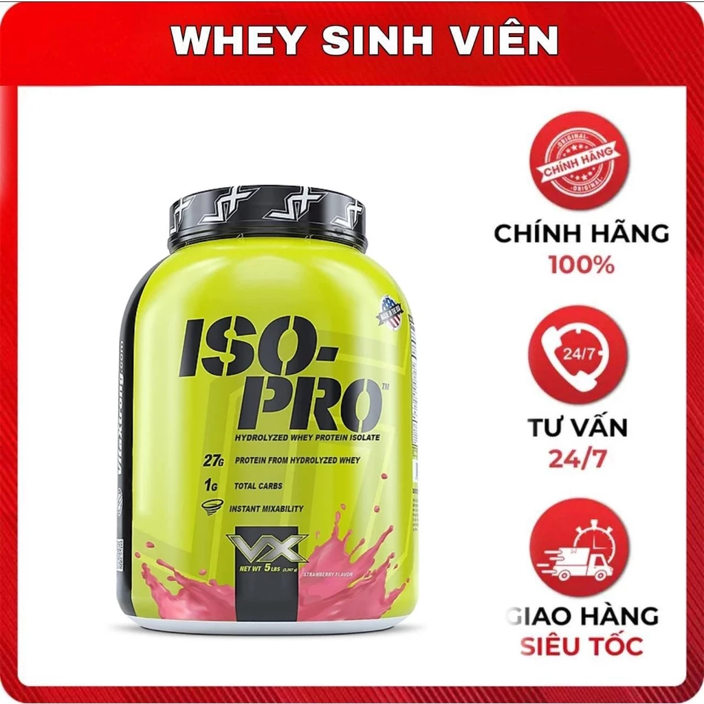 ISO PRO Thực Phẩm Bổ Sung Protein 100% HYDROLYZED WHEY ISOLATE VitaXtrong  5lbs tại wheysinhvien