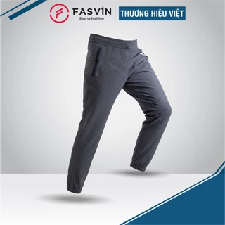 Quần Jogger Nam DC20424.HN Thể Thao Fasvin Bo Gấu Dáng Đẹp Vải Gió Chun Co Giãn Thoải Mái Tiện Dụng