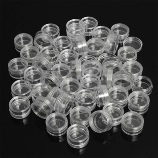 50pc Clear Cream Jar Chai mỹ phẩm mini Hộp đựng Bình trong suốt cho móng tay