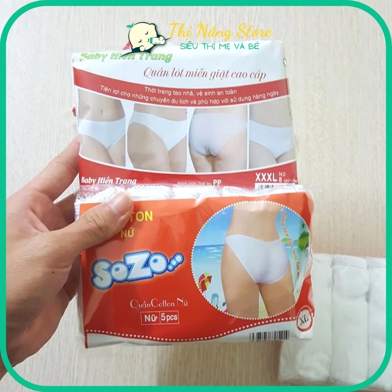 Bịch 5 Chiếc Quần Lót Giấy Cotton Dùng 1 Lần Tiện Dụng Cho Mẹ Sau Sinh