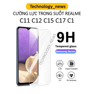 Cường lực Realme C17 C15 C12 C11 2021 C11 C1 kính trong suốt tặng kèm giấy lau màn hình