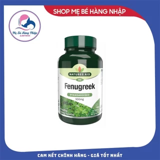 Viên uống lợi sữa cỏ cà ri Fenugreek Natures Aid 500mg mẫu mới