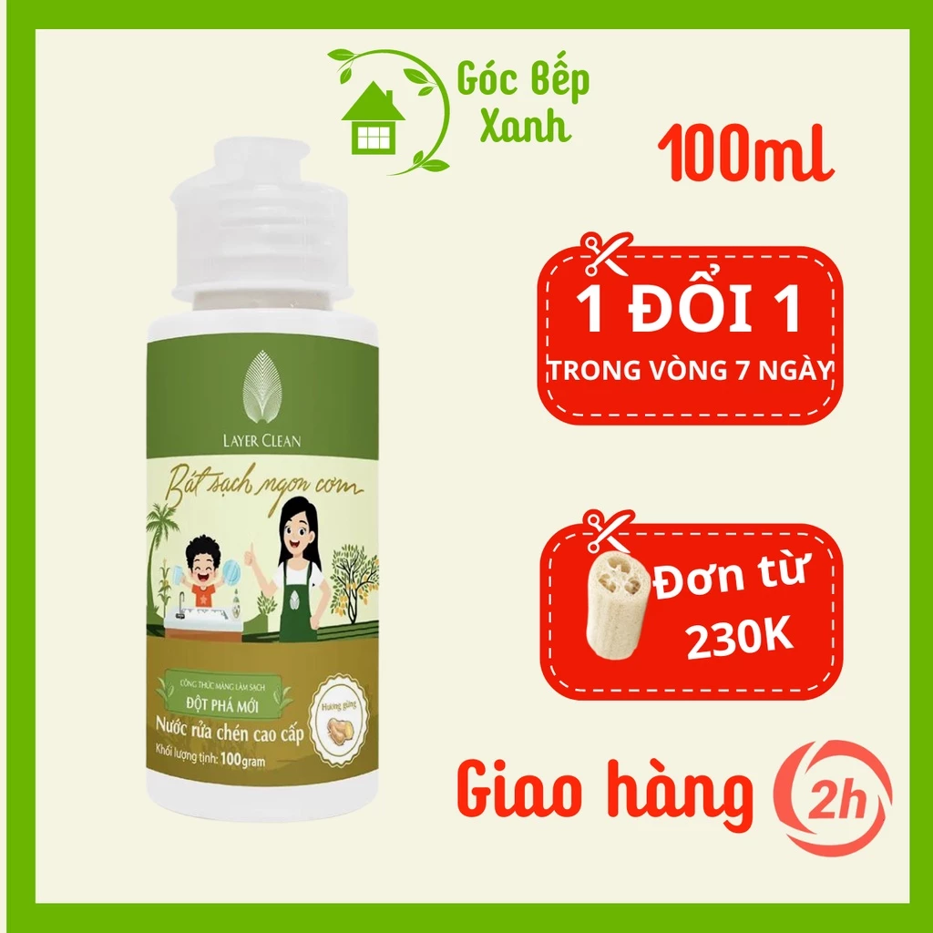 Nước rửa chén bát hữu cơ cao cấp LayerClean 100ml