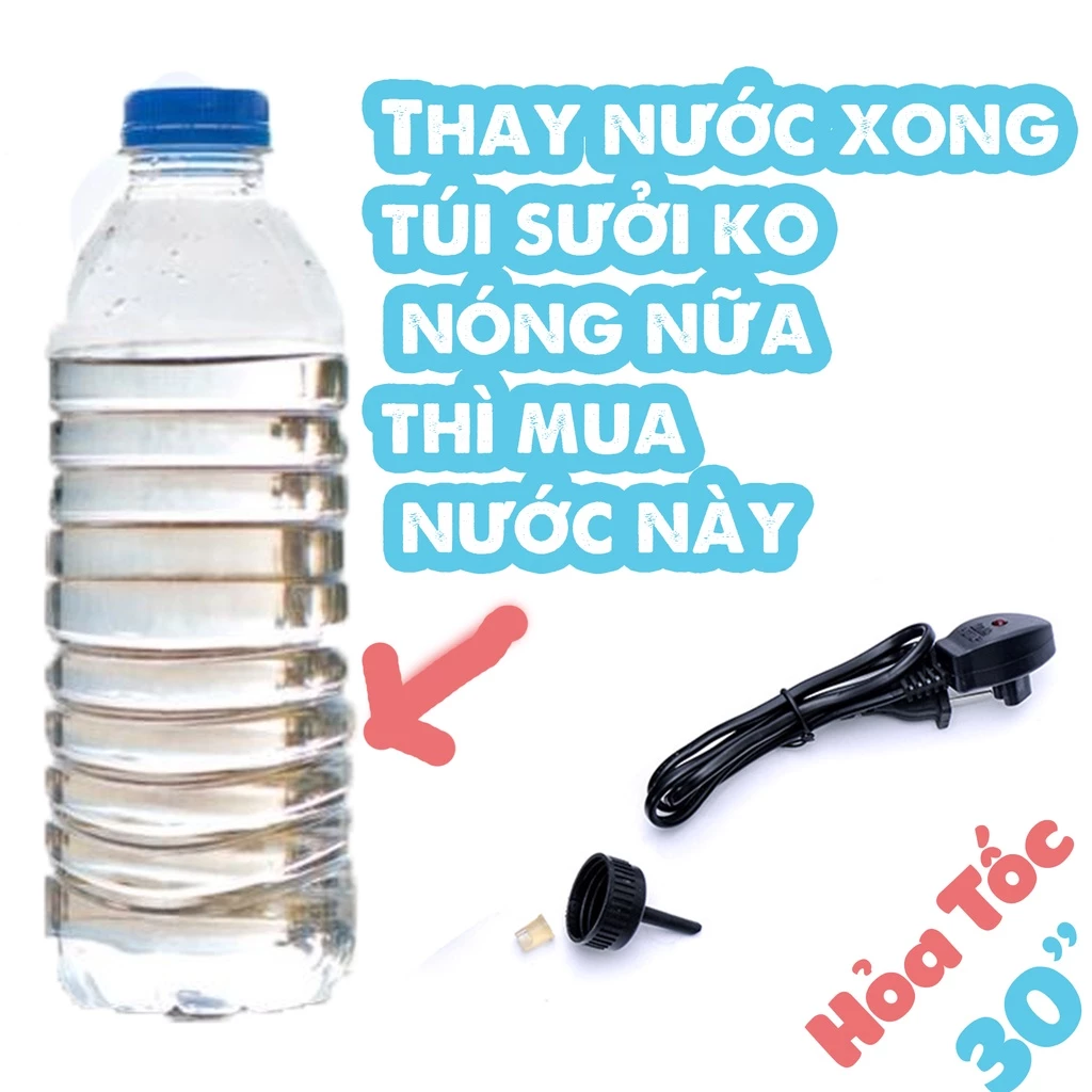 Phụ Kiện Túi Sưởi, Nước Pha Túi Sưởi, Đây Điện Túi Sưởi, Phễu Châm Nước