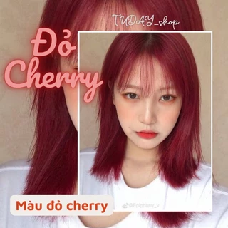 Thuốc nhuộm tóc màu Đỏ Cherry  tặng kèm oxy trợ dưỡng và bao tay ( không cần tẩy tóc)