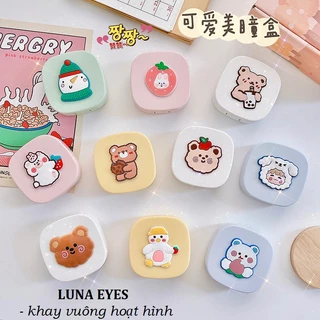 Khay vuông hoạt hình Luna Eyes kèm dụng cụ đeo lens