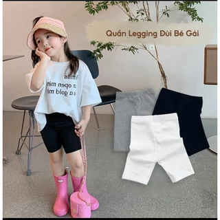 ‼️ Quần Legging Đùi Peekaboo trơn basic dễ phối đồ Mùa Hè Tiện Lợi Cho Bé Gái