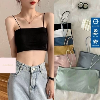 Áo BRa 2 Dây Cotton Phối Gân Siêu Ôm Dáng Gợi Cảm Dễ Phối Đồ, Áo Có Đệm Mút Nâng Ngực Phù Hợp Với Mọi Lứa Tuổi Bra12323