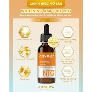 Serum Tinh Chất Dưỡng Trắng Da Ahohwa Whitening Ampoule NTG 30ml - Mờ Thâm Mụn, Sạm Nám, Chống Lão Hóa, Chống Oxy Hóa