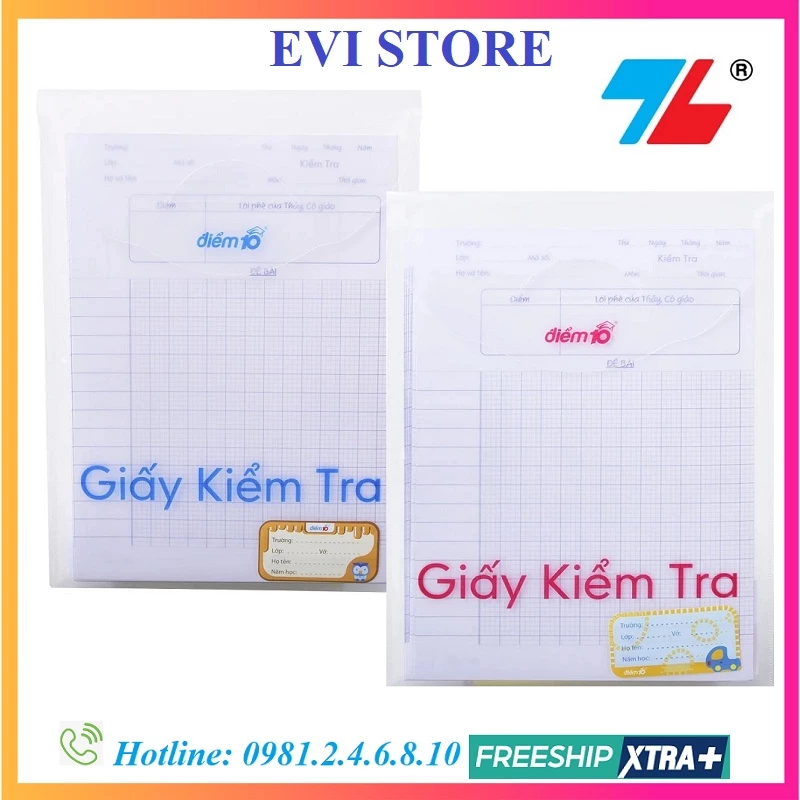 Giấy kiểm tra 4 ô ly vuông Điểm 10  Thiên Long TP-GKT01 / TP-GKT02 GKT01 / GKT02