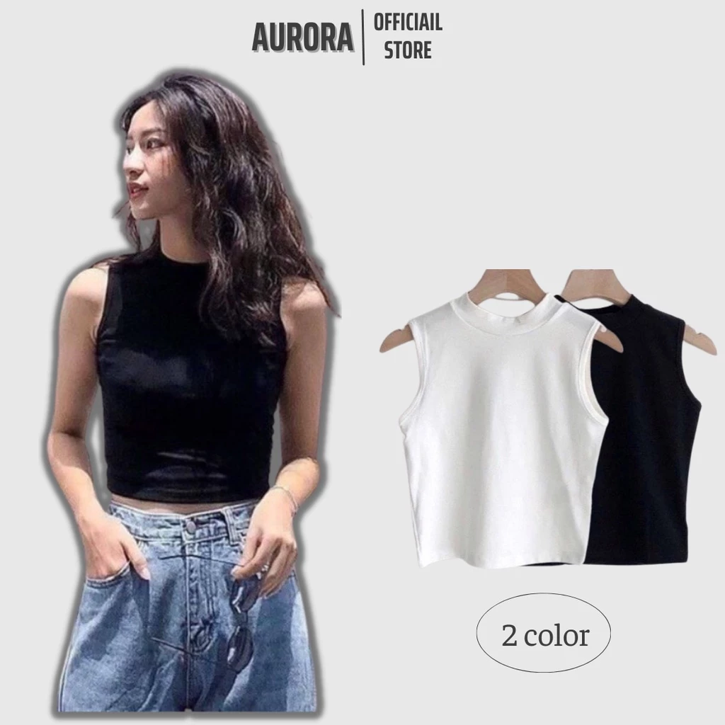 Áo ba lỗ croptop sát nách ôm body chất zip co giãn