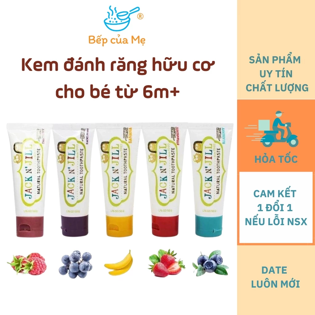 Kem đánh răng hữu cơ cho bé giúp làm sạch răng miệng JacknJill,  Shop Bếp Của Mẹ