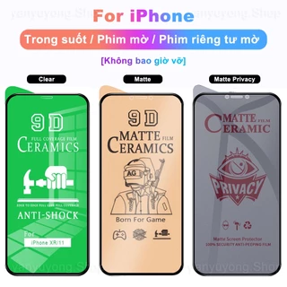 [Không bao giờ vỡ] kính cường lực chống nhìn trộm chống bám vân tay dẻo Cho iPhone 11 12 13 14 15 Pro Max / X XS Max XR 6 6S 7 8 14 15 Plus / 13 12 Mini