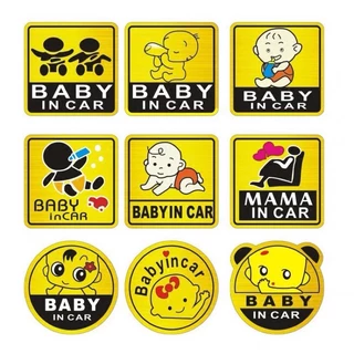 Tem/Miếng dán phản quang xe ô tô Baby In Car