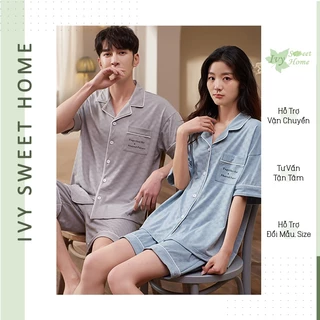 Pijama Đôi Mặc Nhà Nam Nữ Kiểu Ngắn Thun Cotton Mát Mẻ ♥️ IVY317 Together