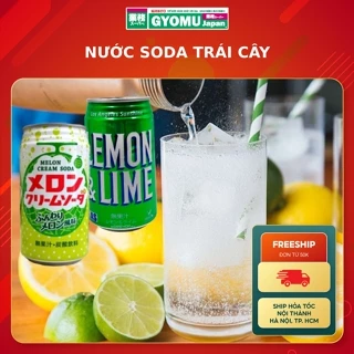 Nước soda trái cây vị chanh, mơ, dưa lưới nội địa Nhật Bản