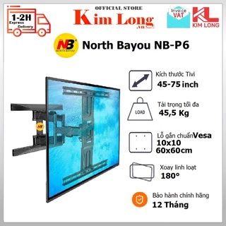 Giá khung treo Tivi 45-75inch NB-P6 North Bayou Tải trọng lớn 45,5 kg, Xoay Đa Năng - Hàng chính hãng